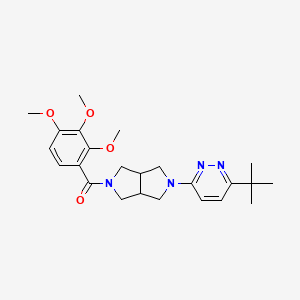 molecular formula C24H32N4O4 B2921381 [2-(6-Tert-butylpyridazin-3-yl)-1,3,3a,4,6,6a-hexahydropyrrolo[3,4-c]pyrrol-5-yl]-(2,3,4-trimethoxyphenyl)methanone CAS No. 2415630-88-3
