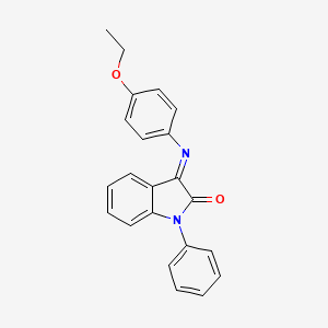 molecular formula C22H18N2O2 B2921382 3-(4-乙氧苯基)亚氨基-1-苯基吲哚-2-酮 CAS No. 303984-68-1