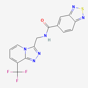 molecular formula C15H9F3N6OS B2921385 N-((8-(trifluoromethyl)-[1,2,4]triazolo[4,3-a]pyridin-3-yl)methyl)benzo[c][1,2,5]thiadiazole-5-carboxamide CAS No. 2034504-63-5