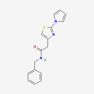 molecular formula C16H15N3OS B2921392 2-(2-(1H-pyrrol-1-yl)thiazol-4-yl)-N-benzylacetamide CAS No. 1171937-62-4