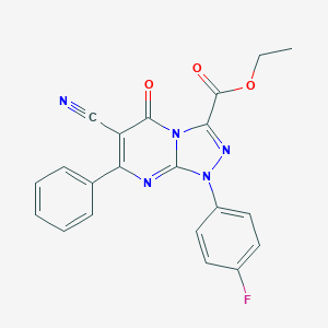 Ethyl 6-cyano-1-(4-fluorophenyl)-5-oxo-7-phenyl-1,5-dihydro[1,2,4]triazolo[4,3-a]pyrimidine-3-carboxylate