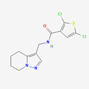 molecular formula C13H13Cl2N3OS B2921400 2,5-二氯-N-((4,5,6,7-四氢吡唑并[1,5-a]吡啶-3-基)甲基)噻吩-3-甲酰胺 CAS No. 2034547-04-9