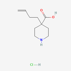 molecular formula C10H18ClNO2 B2921404 4-But-3-enylpiperidine-4-carboxylic acid;hydrochloride CAS No. 2241139-07-9