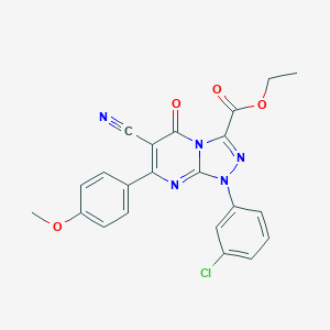 Ethyl 1-(3-chlorophenyl)-6-cyano-7-(4-methoxyphenyl)-5-oxo-1,5-dihydro[1,2,4]triazolo[4,3-a]pyrimidine-3-carboxylate