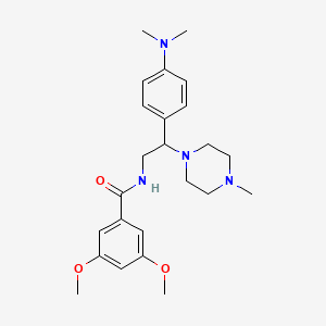 molecular formula C24H34N4O3 B2921413 N-(2-(4-(dimethylamino)phenyl)-2-(4-methylpiperazin-1-yl)ethyl)-3,5-dimethoxybenzamide CAS No. 941986-14-7