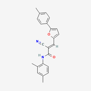 molecular formula C23H20N2O2 B2921419 (E)-2-氰基-N-(2,4-二甲苯基)-3-(5-(对甲苯基)呋喃-2-基)丙烯酰胺 CAS No. 324540-69-4