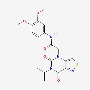 molecular formula C18H20N4O5S B2921427 N-(3,4-二甲氧基苯基)-2-(6-异丙基-5,7-二氧代-6,7-二氢异噻唑并[4,3-d]嘧啶-4(5H)-基)乙酰胺 CAS No. 1251604-11-1