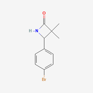 molecular formula C11H12BrNO B2921429 4-(4-溴苯基)-3,3-二甲基氮杂环丁烷-2-酮 CAS No. 1862787-06-1