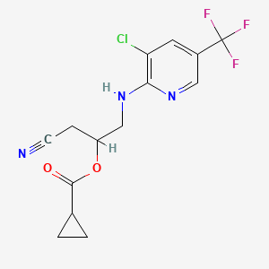 2-{[3-Chloro-5-(trifluoromethyl)-2-pyridinyl]amino}-1-(cyanomethyl)ethyl cyclopropanecarboxylate