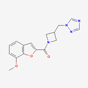 (3-((1H-1,2,4-triazol-1-yl)methyl)azetidin-1-yl)(7-methoxybenzofuran-2-yl)methanone