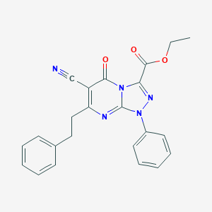 Ethyl 6-cyano-5-oxo-1-phenyl-7-(2-phenylethyl)-1,5-dihydro[1,2,4]triazolo[4,3-a]pyrimidine-3-carboxylate