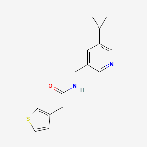 molecular formula C15H16N2OS B2921443 N-((5-cyclopropylpyridin-3-yl)methyl)-2-(thiophen-3-yl)acetamide CAS No. 2034616-62-9