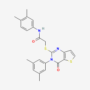 molecular formula C24H23N3O2S2 B2921445 N-(3,4-dimethylphenyl)-2-{[3-(3,5-dimethylphenyl)-4-oxo-3,4-dihydrothieno[3,2-d]pyrimidin-2-yl]sulfanyl}acetamide CAS No. 1260625-41-9