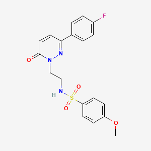 molecular formula C19H18FN3O4S B2921456 N-(2-(3-(4-氟苯基)-6-氧代吡哒嗪-1(6H)-基)乙基)-4-甲氧基苯磺酰胺 CAS No. 921552-27-4