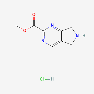 molecular formula C8H10ClN3O2 B2921458 methyl 5H,6H,7H-pyrrolo[3,4-d]pyrimidine-2-carboxylate hydrochloride CAS No. 1955556-57-6