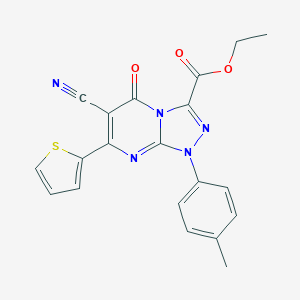 Ethyl 6-cyano-1-(4-methylphenyl)-5-oxo-7-(2-thienyl)-1,5-dihydro[1,2,4]triazolo[4,3-a]pyrimidine-3-carboxylate