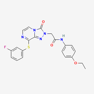 molecular formula C21H18FN5O3S B2921462 N-(4-乙氧基苯基)-2-(8-((3-氟苯基)硫代)-3-氧代-[1,2,4]三唑并[4,3-a]嘧啶-2(3H)-基)乙酰胺 CAS No. 1251634-84-0