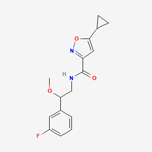 molecular formula C16H17FN2O3 B2921465 5-cyclopropyl-N-(2-(3-fluorophenyl)-2-methoxyethyl)isoxazole-3-carboxamide CAS No. 1796949-60-4