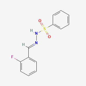 molecular formula C13H11FN2O2S B2921475 N'-[(E)-(2-氟苯基)亚甲基]苯磺酰肼 CAS No. 355831-71-9