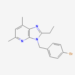 molecular formula C17H18BrN3 B2921482 3-(4-溴苄基)-2-乙基-5,7-二甲基-3H-咪唑并[4,5-b]吡啶 CAS No. 154553-72-7