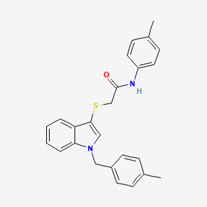 molecular formula C25H24N2OS B2921492 2-((1-(4-甲基苄基)-1H-吲哚-3-基)硫代)-N-(对甲苯基)乙酰胺 CAS No. 681276-68-6