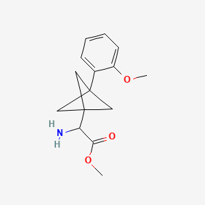molecular formula C15H19NO3 B2921497 Methyl 2-amino-2-[3-(2-methoxyphenyl)-1-bicyclo[1.1.1]pentanyl]acetate CAS No. 2287265-74-9