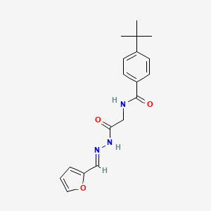 molecular formula C18H21N3O3 B2921504 (E)-4-(叔丁基)-N-(2-(2-(呋喃-2-基亚甲基)肼基)-2-氧代乙基)苯甲酰胺 CAS No. 391877-86-4