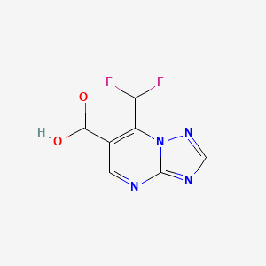 molecular formula C7H4F2N4O2 B2921505 7-(Difluoromethyl)-[1,2,4]triazolo[1,5-a]pyrimidine-6-carboxylic acid CAS No. 1160246-22-9