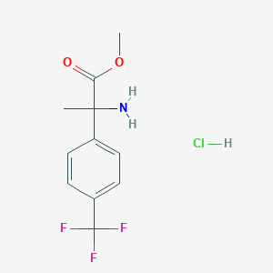 molecular formula C11H13ClF3NO2 B2921509 Methyl 2-amino-2-[4-(trifluoromethyl)phenyl]propanoate;hydrochloride CAS No. 2243507-43-7