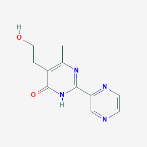 molecular formula C11H12N4O2 B2921514 5-(2-羟乙基)-6-甲基-2-(吡嗪-2-基)嘧啶-4(3H)-酮 CAS No. 1239736-46-9