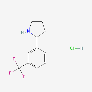 molecular formula C11H13ClF3N B2921515 2-(3-(Trifluoromethyl)phenyl)pyrrolidine hydrochloride CAS No. 1197237-16-3