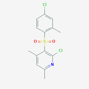 molecular formula C14H13Cl2NO2S B2921516 2-Chloro-3-[(4-chloro-2-methylphenyl)sulfonyl]-4,6-dimethylpyridine CAS No. 338774-15-5