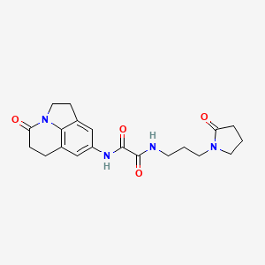 molecular formula C20H24N4O4 B2921518 N1-(4-oxo-2,4,5,6-tetrahydro-1H-pyrrolo[3,2,1-ij]quinolin-8-yl)-N2-(3-(2-oxopyrrolidin-1-yl)propyl)oxalamide CAS No. 898462-22-1