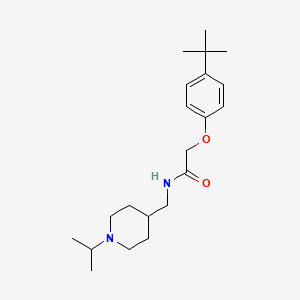 molecular formula C21H34N2O2 B2921519 2-(4-(叔丁基)苯氧基)-N-((1-异丙基哌啶-4-基)甲基)乙酰胺 CAS No. 946270-90-2