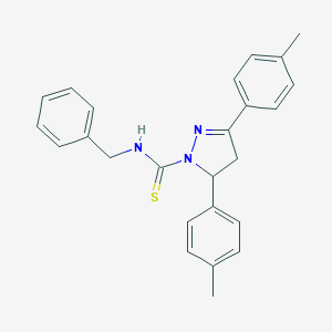 molecular formula C25H25N3S B292152 N-benzyl-3,5-bis(4-methylphenyl)-4,5-dihydro-1H-pyrazole-1-carbothioamide 