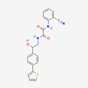 molecular formula C21H17N3O3S B2921521 N-(2-cyanophenyl)-N'-{2-hydroxy-2-[4-(thiophen-2-yl)phenyl]ethyl}ethanediamide CAS No. 2380183-41-3