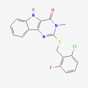 2-((2-chloro-6-fluorobenzyl)thio)-3-methyl-3H-pyrimido[5,4-b]indol-4(5H)-one