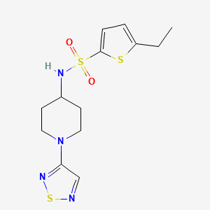 molecular formula C13H18N4O2S3 B2921538 5-ethyl-N-[1-(1,2,5-thiadiazol-3-yl)piperidin-4-yl]thiophene-2-sulfonamide CAS No. 2034458-19-8