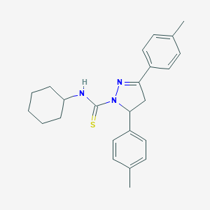 molecular formula C24H29N3S B292154 N-cyclohexyl-3,5-bis(4-methylphenyl)-4,5-dihydro-1H-pyrazole-1-carbothioamide 