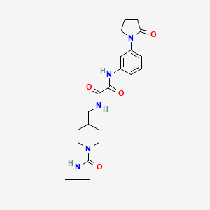 molecular formula C23H33N5O4 B2921541 N1-((1-(tert-butylcarbamoyl)piperidin-4-yl)methyl)-N2-(3-(2-oxopyrrolidin-1-yl)phenyl)oxalamide CAS No. 1323630-90-5