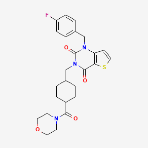 1-(4-fluorobenzyl)-3-((4-(morpholine-4-carbonyl)cyclohexyl)methyl)thieno[3,2-d]pyrimidine-2,4(1H,3H)-dione