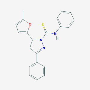 molecular formula C21H19N3OS B292155 5-(5-methyl-2-furyl)-N,3-diphenyl-4,5-dihydro-1H-pyrazole-1-carbothioamide 