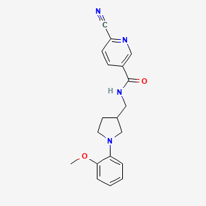 molecular formula C19H20N4O2 B2921550 6-Cyano-N-[[1-(2-methoxyphenyl)pyrrolidin-3-yl]methyl]pyridine-3-carboxamide CAS No. 2223920-53-2