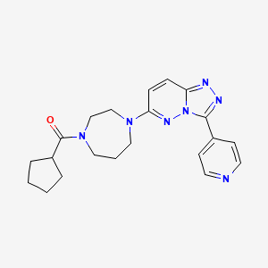 molecular formula C21H25N7O B2921556 Cyclopentyl-[4-(3-pyridin-4-yl-[1,2,4]triazolo[4,3-b]pyridazin-6-yl)-1,4-diazepan-1-yl]methanone CAS No. 2380088-83-3