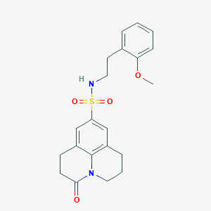 molecular formula C21H24N2O4S B2921558 N-(2-methoxyphenethyl)-3-oxo-1,2,3,5,6,7-hexahydropyrido[3,2,1-ij]quinoline-9-sulfonamide CAS No. 896357-23-6
