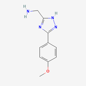 molecular formula C10H12N4O B2921563 [3-(4-methoxyphenyl)-1H-1,2,4-triazol-5-yl]methylamine CAS No. 944906-01-8