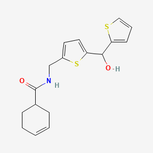 molecular formula C17H19NO2S2 B2921565 N-((5-(羟基(噻吩-2-基)甲基)噻吩-2-基)甲基)环己-3-烯甲酰胺 CAS No. 1421509-12-7