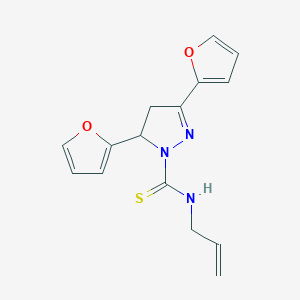 molecular formula C15H15N3O2S B292157 N-allyl-3,5-di(2-furyl)-4,5-dihydro-1H-pyrazole-1-carbothioamide 