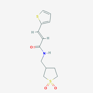 molecular formula C12H15NO3S2 B2921570 (E)-N-((1,1-dioxidotetrahydrothiophen-3-yl)methyl)-3-(thiophen-2-yl)acrylamide CAS No. 1235702-96-1