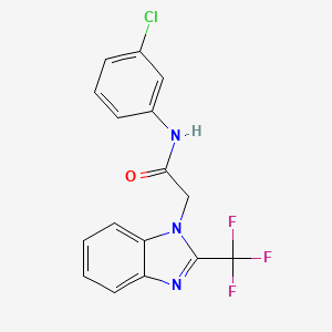 molecular formula C16H11ClF3N3O B2921574 N-(3-氯苯基)-2-[2-(三氟甲基)-1H-1,3-苯并咪唑-1-基]乙酰胺 CAS No. 478042-58-9